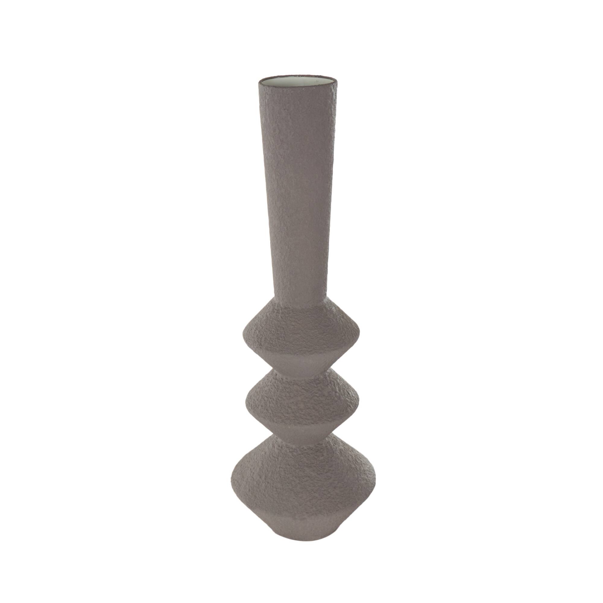 30" Dark Gray Metal Art Deco Style Vase